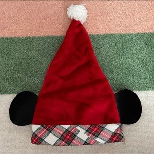 🎅 Disney Parks Plaid Christmas Mickey Ears Santa Hat